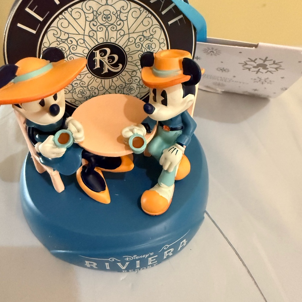2025 Disney Riviera Resort Mickey & Minnie Tea Time LE Petit Cafe Ornament New